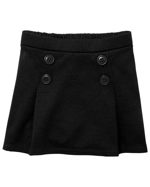 Toddler Girls Uniform Ponte Knit Button Skort