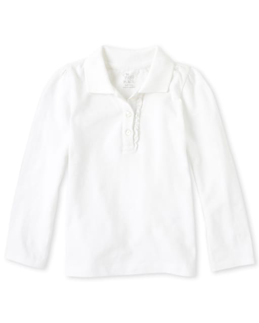 Girls Uniform Ruffle Pique Polo