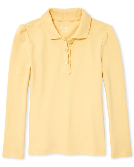 Girls Uniform Ruffle Pique Polo