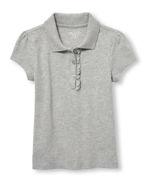 Girls Uniform Ruffle Pique Polo
