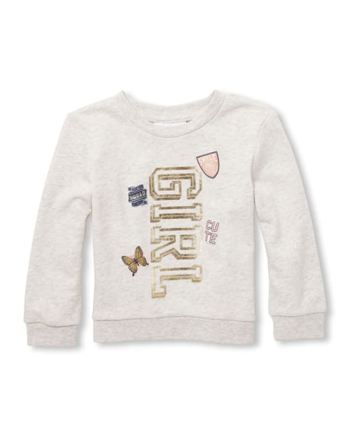 Baby And Toddler Girls Foil Graphic Pullover