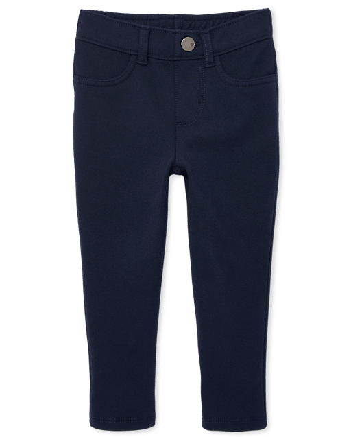 Jeggings de punto Ponte de uniforme para niñas pequeñas