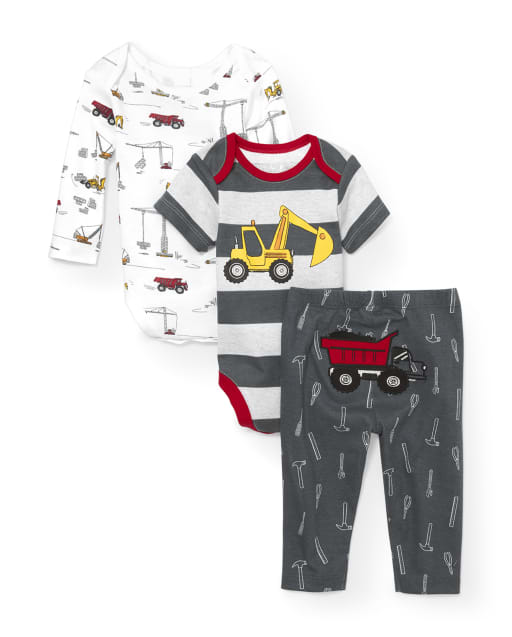 Baby Boys Handyman Bodysuits And Pants 3-Piece Playwear Set