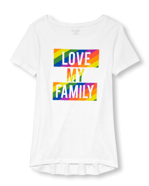 Womens Matching Family Rainbow Love Graphic Tee