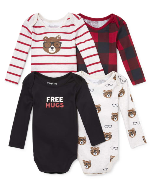 Baby Boys Bear Bodysuit 4-Pack
