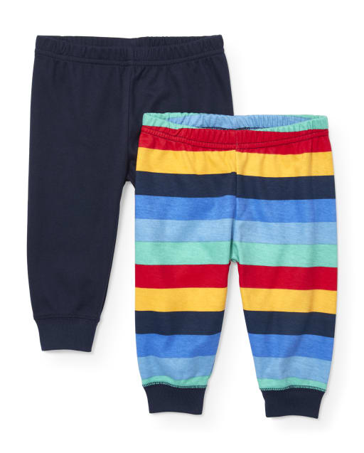 Baby Boys Rainbow Striped Pants 2-Pack