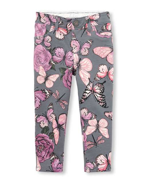 Baby And Toddler Girls Glitter Print Knit Pull On Jeggings
