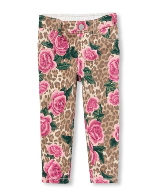 Baby And Toddler Girls Glitter Print Knit Pull On Jeggings