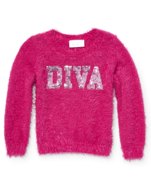 Baby And Toddler Girls Embellished Metallic Eyelash Sweater