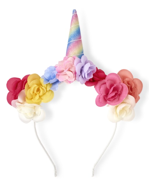 Girls Glitter Unicorn Flower Headband