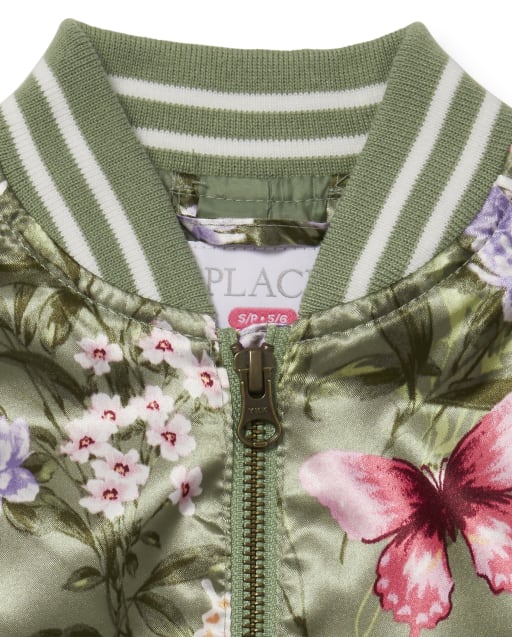 girls floral bomber jacket
