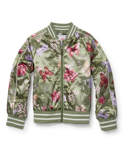 girls floral bomber jacket