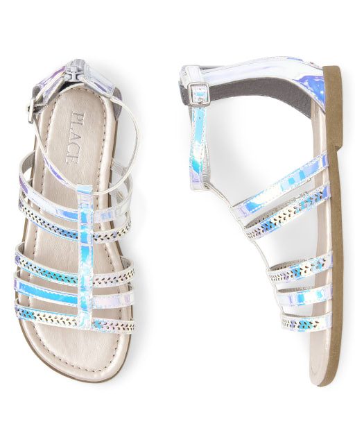 holographic gladiator sandals