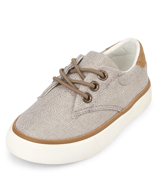 Toddler Boys Canvas Faux Lace Up Sneakers