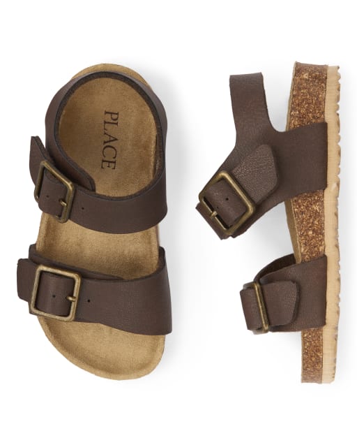 Toddler Boys Faux Leather Double Strap