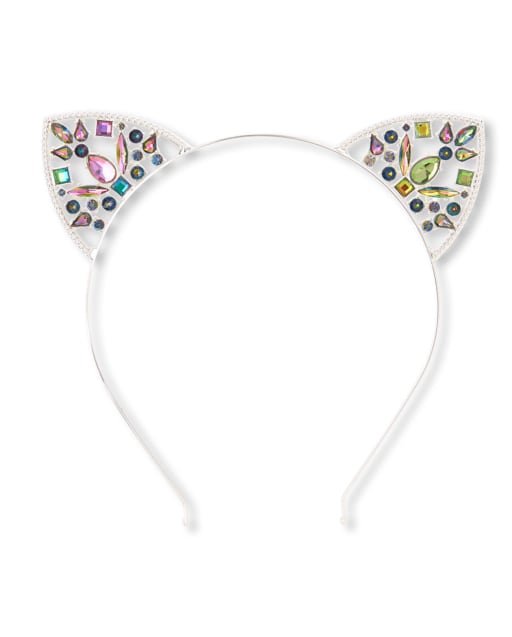 Girls Gemstone Cat Ears Metal Headband