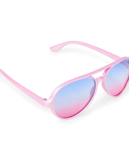 Gafas de sol de aviador con purpurina y arcoíris para niñas pequeñas