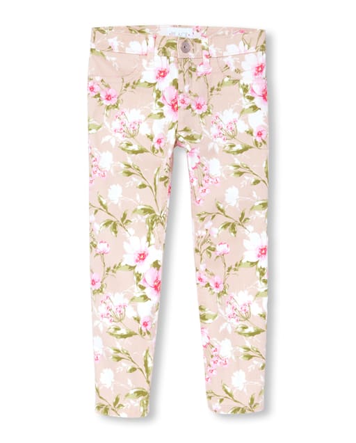 Girls Floral Jeggings