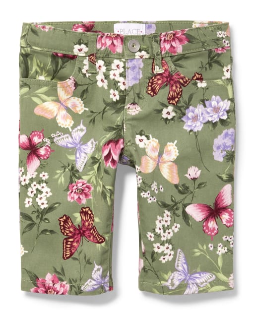 Girls Butterfly Floral Skimmer Shorts