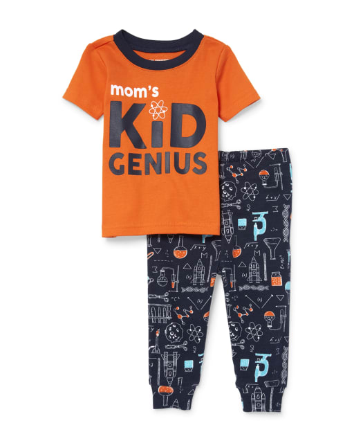 Pijamas de algodón ajustados para mamá para bebés y niños pequeños