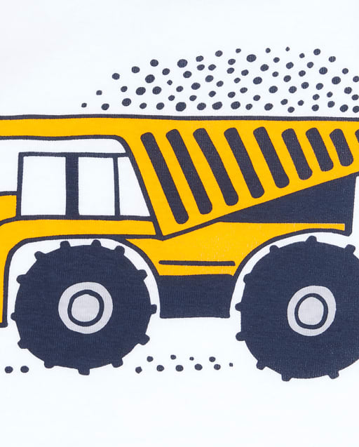 Baby And Toddler Boys Construction Truck Snug Fit Cotton 4 Piece Pajamas