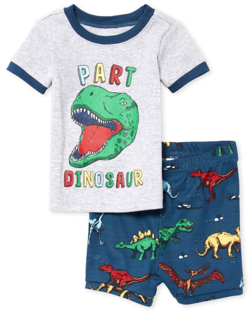 Baby And Toddler Boys Dino Snug Fit Cotton Pajamas