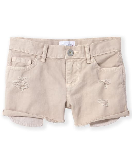 Girls Denim Shortie Shorts