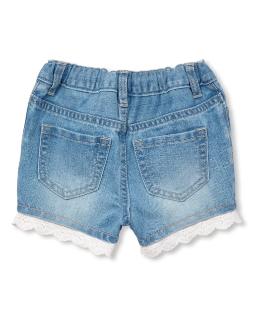 baby girl white denim shorts