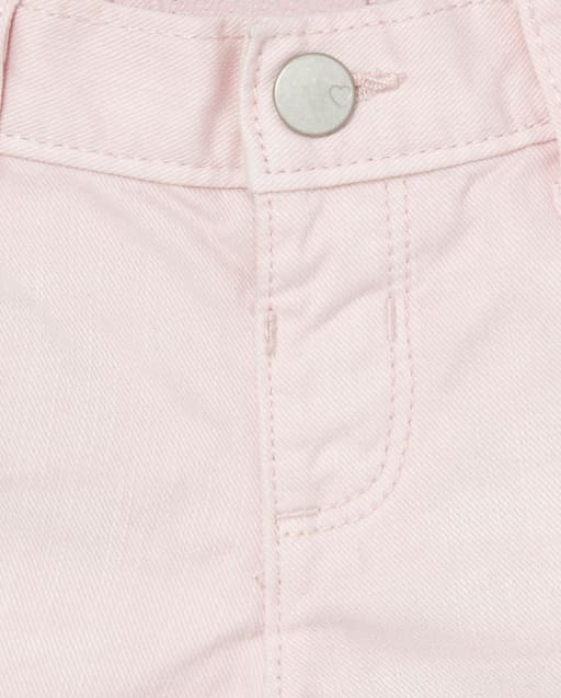 The Childrens Place Baby Girls White Destroy Shorts