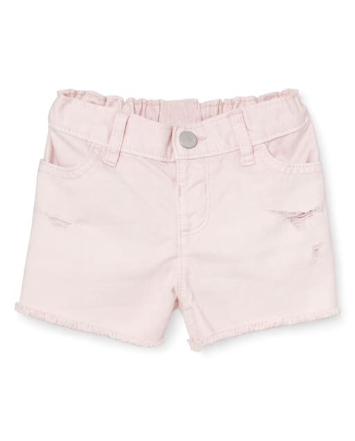 baby pink denim shorts