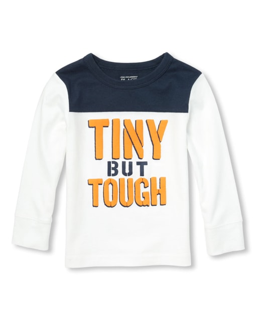 Haut graphique à manches longues et empiècement contrasté pour bébé et tout-petit garçon