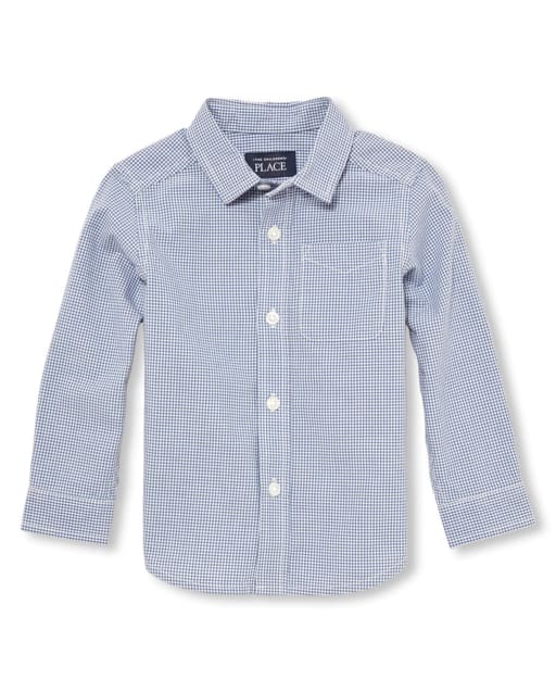 Baby And Toddler Boys Check Print Poplin Button Down Shirt