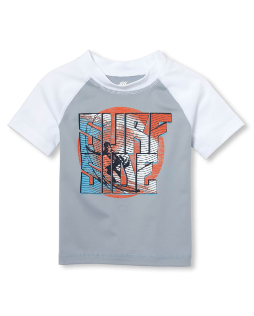Baby And Toddler Boys Short Raglan Sleeve Graphic Rashguard