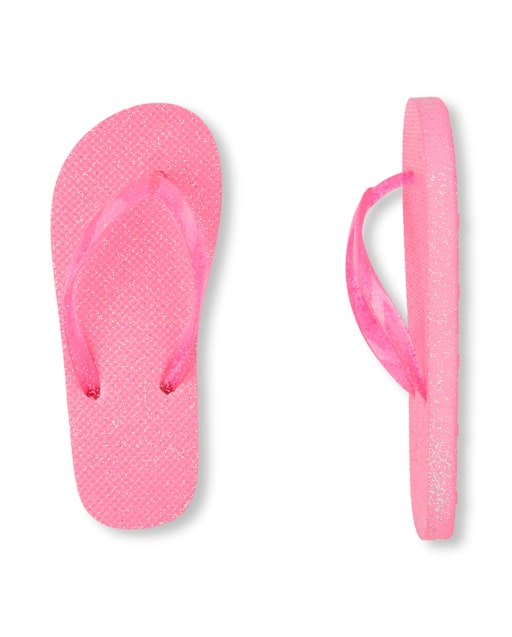 girls sparkly flip flops
