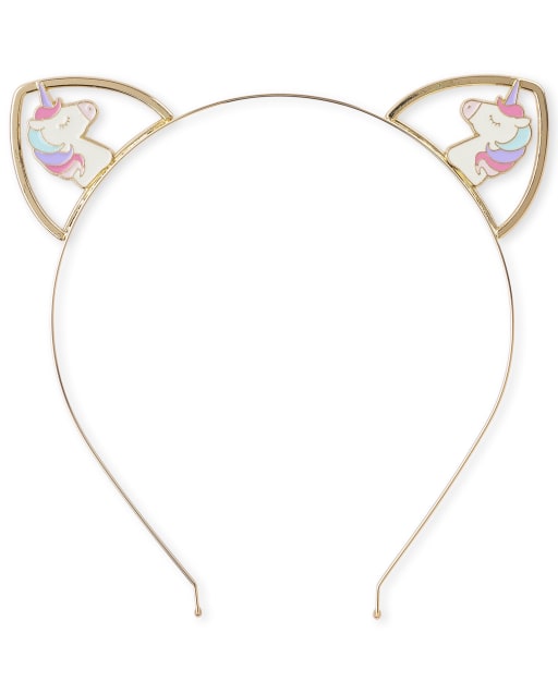 Girls Unicorn Cat Ears Metal Headband