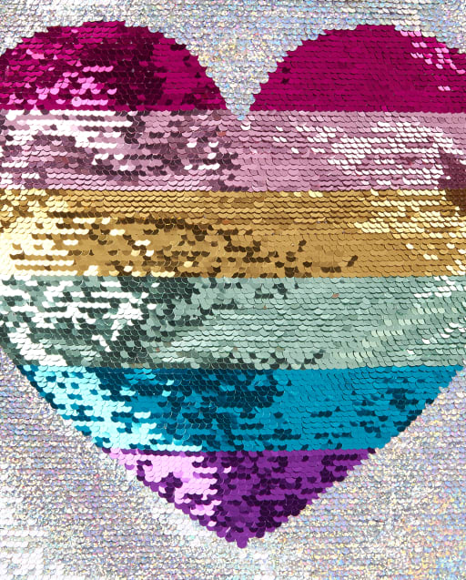 girls flip sequin rainbow heart backpack