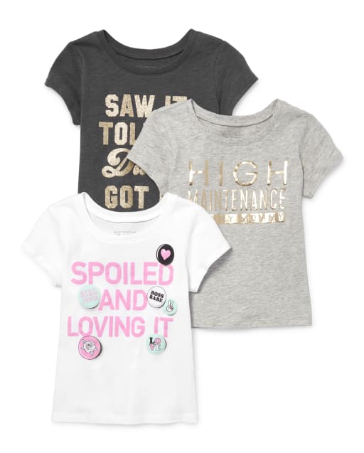 Baby And Toddler Girls Sassy Graphic Tee 3-Pack