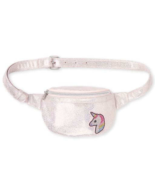 pink metallic fanny pack