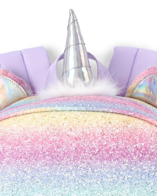 Girls Unicorn Rainbow Glitter Backpack