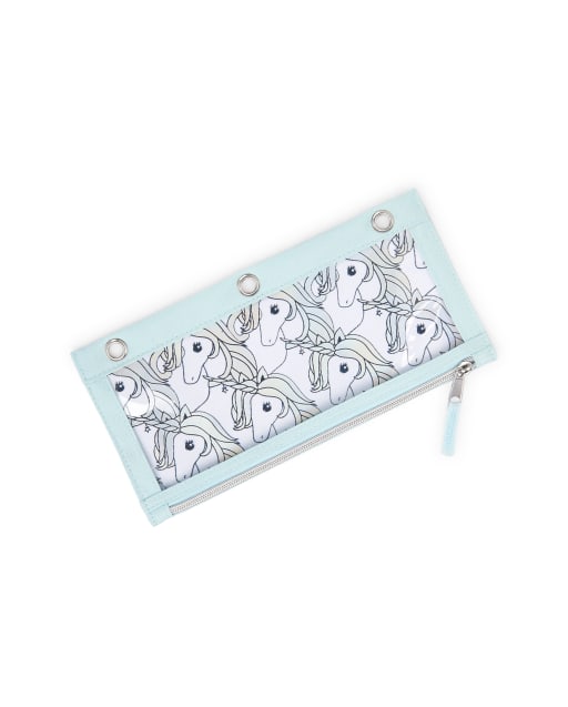 Estuche para lápices con diseño de unicornio metalizado para niñas