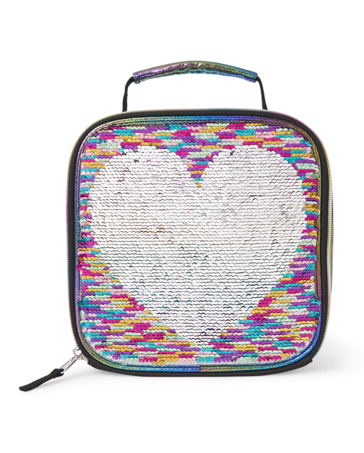 girls flip sequin rainbow heart backpack