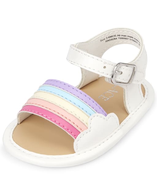 Baby Girls Rainbow Faux Leather Sandals