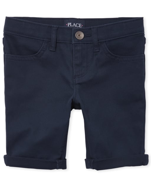 Shorts skimmer con puños enrollados para niñas