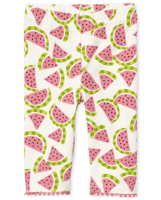 Baby And Toddler Girls Sweet Watermelon Capri Leggings