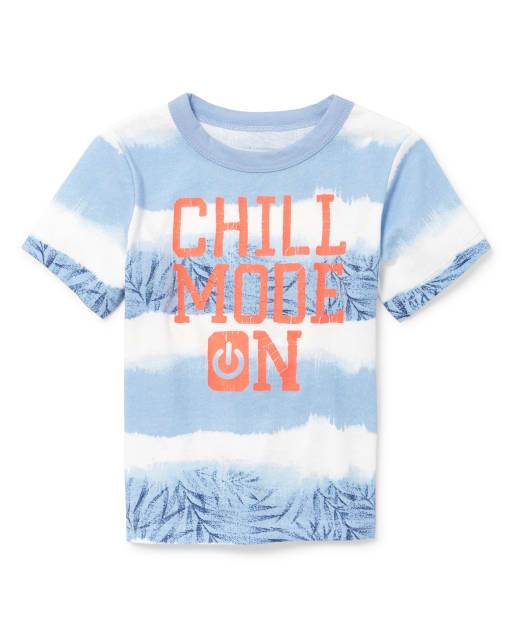 Baby And Toddler Boys Short Sleeve Tie Dye Striped Graphic Top