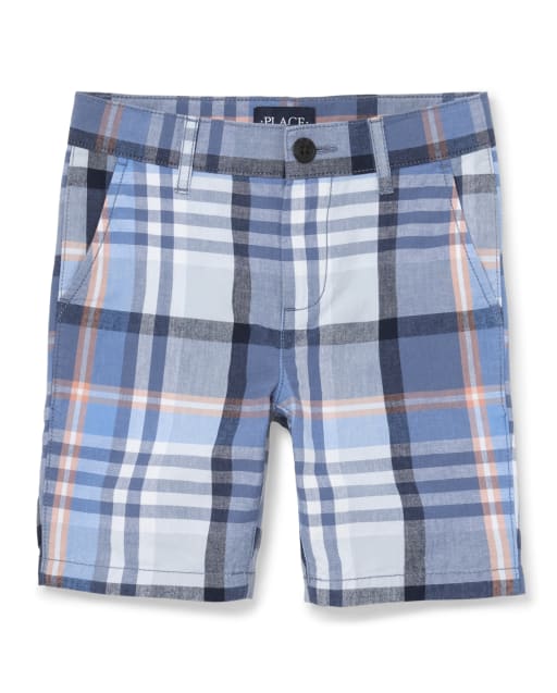 plaid chino shorts