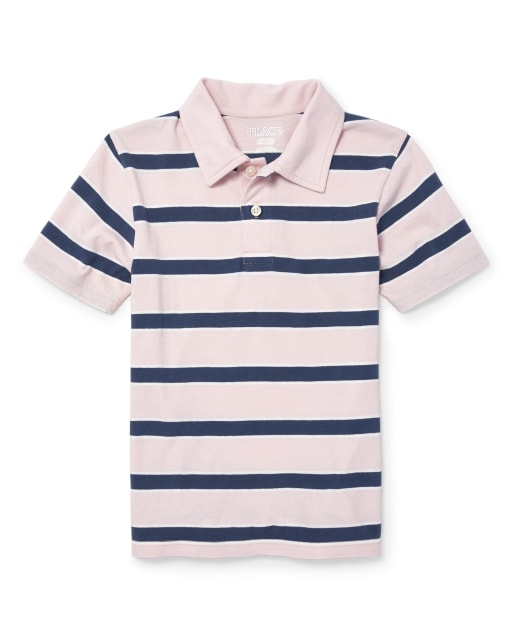 Boys Striped Jersey Polo