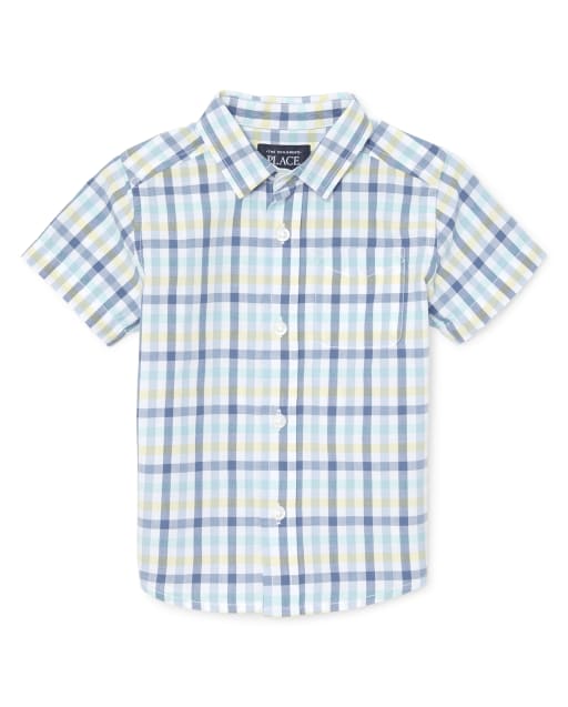 Baby And Toddler Boys Plaid Poplin Button Down Shirt