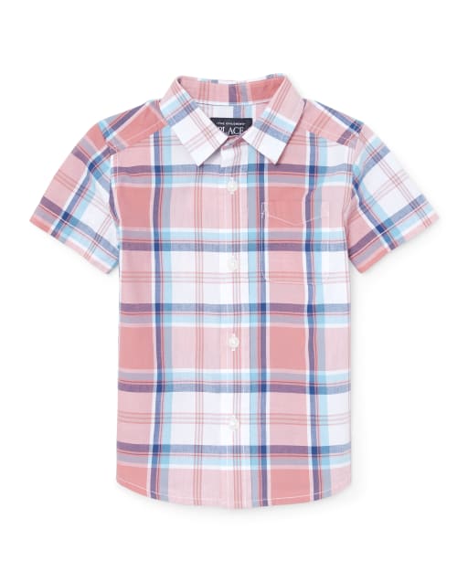 Baby And Toddler Boys Dad and Me Plaid Poplin Matching Button Down Shirt