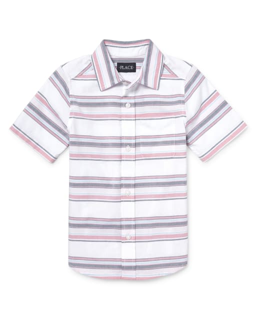 Boys Dad and Me Striped Oxford Matching Button Down Shirt